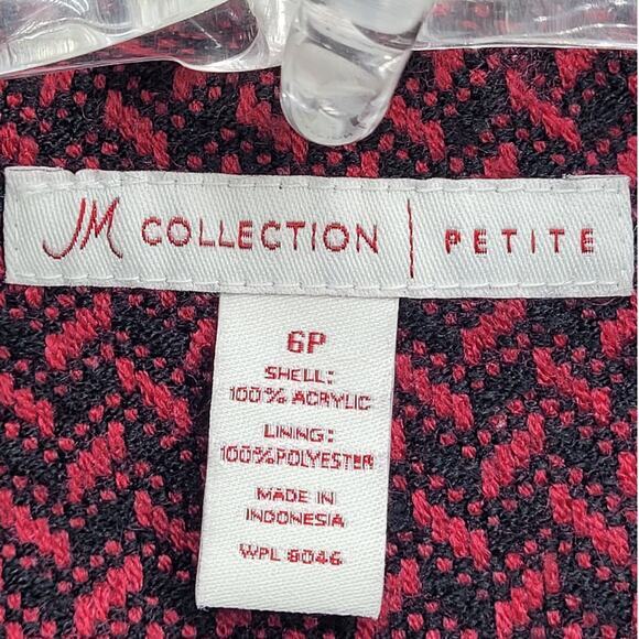 JM Collection Vintage Pink Black Herringbone Coquette 2 Button Jacket - Picture 4 of 14